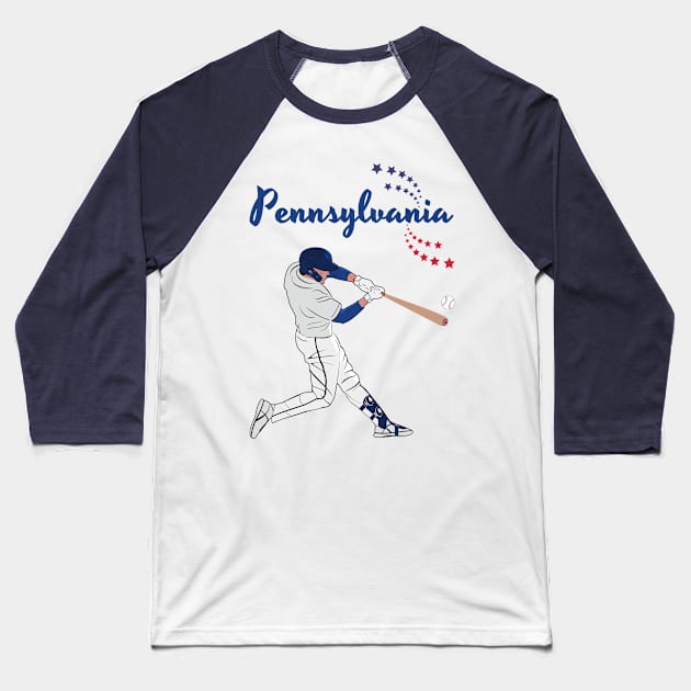 Pennsylvania USA Baseball | America's Sports Cities Baseball T-Shirt by VISUALUV